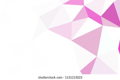 Light Pink, Blue vector polygonal template. Triangular geometric sample with gradient.  Completely new template for your banner.