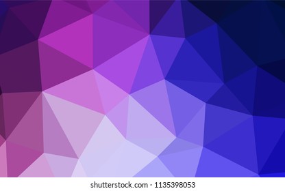 Light Pink, Blue vector polygonal pattern. Triangular geometric sample with gradient.  A completely new design for your leaflet.