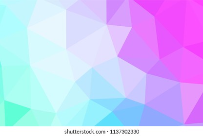 Light Pink, Blue vector polygonal pattern. A completely new color illustration in a polygonal style. Completely new template for your banner.