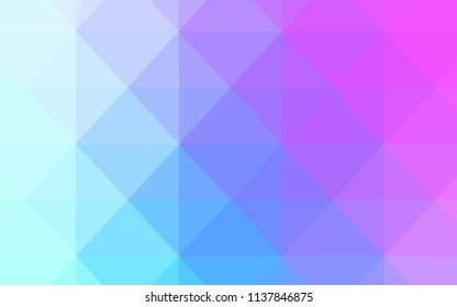 Light Pink, Blue vector polygonal background. A sample with polygonal shapes. Triangular pattern for your business design.