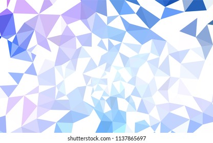 Light Pink, Blue vector polygonal pattern. Creative illustration in halftone style with triangles. Best triangular design for your business.