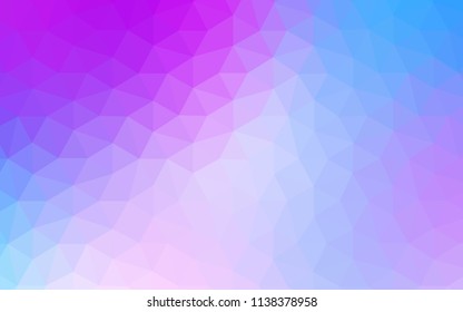 Light Pink, Blue vector polygonal background. Modern abstract illustration with triangles. New template for your brand book.