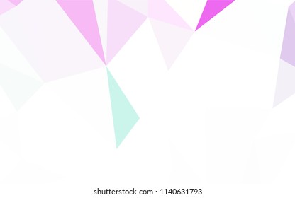 Light Pink, Blue vector polygonal template. Glitter abstract illustration with an elegant triangles. A completely new design for your leaflet.