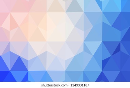 Light Pink, Blue vector polygonal template. Polygonal abstract illustration with gradient. Brand new style for your business design.