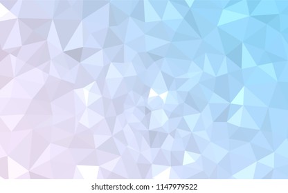 Light Pink, Blue vector polygonal pattern. Triangular geometric sample with gradient.  Completely new template for your banner.