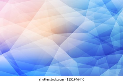 Light Pink, Blue vector polygonal template. Triangular geometric sample with gradient.  Brand new style for your business design.