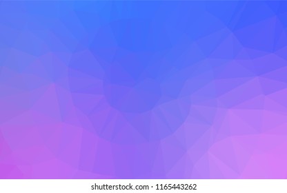 Light Pink, Blue vector polygonal pattern. Shining colored illustration in a Brand new style. The best triangular design for your business.