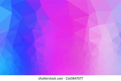 Light Pink, Blue vector polygonal pattern. Shining illustration, which consist of triangles. A completely new template for your business design.