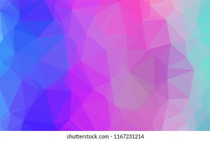 Light Pink, Blue vector polygonal pattern. Glitter abstract illustration with an elegant design. A completely new design for your business.