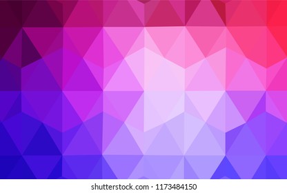 Light Pink, Blue vector polygonal background. Shining colorful illustration with triangles. Textured pattern for your backgrounds.