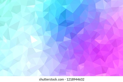 Light Pink, Blue vector polygonal template. Polygonal abstract illustration with gradient. Polygonal design for your web site.