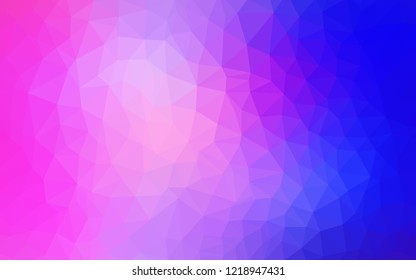 Light Pink, Blue vector polygonal template. Triangular geometric sample with gradient.  Polygonal design for your web site.