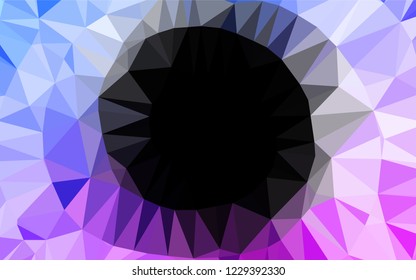 Light Pink, Blue vector polygonal template. Shining illustration, which consist of triangles. Triangular pattern for your business design.