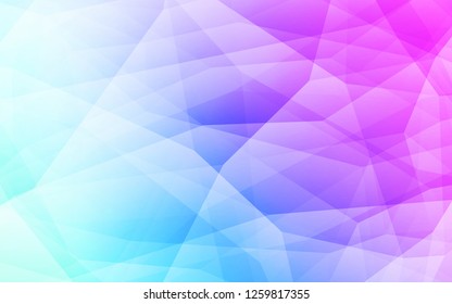 Light Pink, Blue vector polygonal pattern. Creative illustration in halftone style with triangles. Completely new template for your banner.