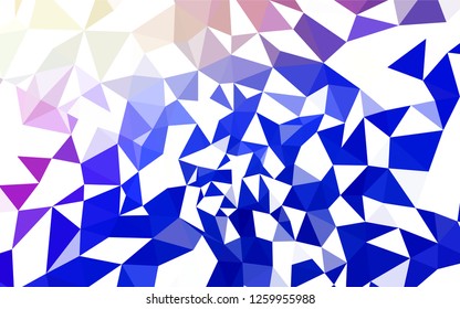 Light Pink, Blue vector polygonal template. Shining colorful illustration with triangles. Best triangular design for your business.