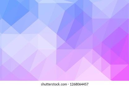 Light Pink, Blue vector polygonal background. Modern geometrical abstract illustration with gradient. Textured pattern for background.