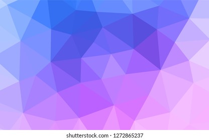 Light Pink, Blue vector polygonal background. Geometric illustration in Origami style with gradient.  A completely new design for your business.