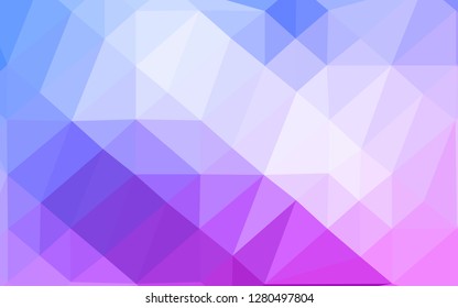 Light Pink, Blue vector polygonal pattern. Creative illustration in halftone style with gradient. Brand new style for your business design.