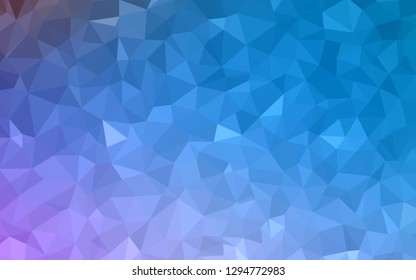 Light Pink, Blue vector polygonal background. Shining polygonal illustration, which consist of triangles. Completely new template for your banner.