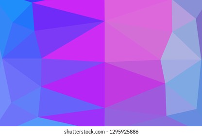 Light Pink, Blue vector polygonal pattern. A completely new color illustration in a vague style. Brand new style for your business design.