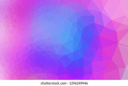 Light Pink, Blue vector polygonal pattern. A sample with polygonal shapes. New texture for your design.