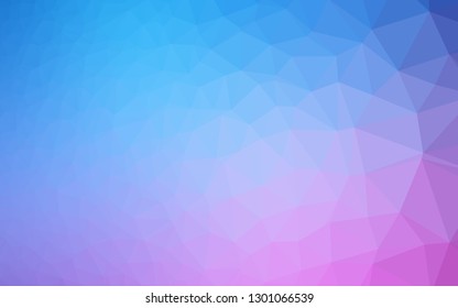 Light Pink, Blue vector polygonal template. Brand new colorful illustration in with gradient. The best triangular design for your business.
