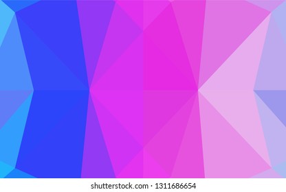 Light Pink, Blue vector polygonal pattern. Modern geometrical abstract illustration with gradient. The best triangular design for your business.