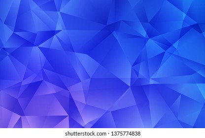 Light Pink, Blue vector polygonal pattern. Triangular geometric sample with gradient.  Triangular pattern for your design.