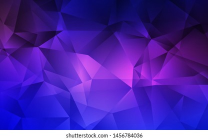 Light Pink, Blue vector polygonal pattern. Shining polygonal illustration, which consist of triangles. Brand new design for your business.