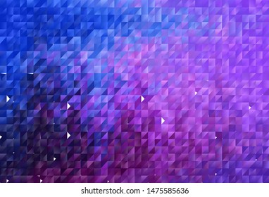 Light Pink, Blue vector polygonal template. Geometric illustration in Origami style with gradient.  Polygonal design for your web site.