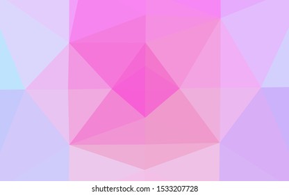 Light Pink, Blue vector polygonal background. Brand new colorful illustration in with gradient. Brand new style for your business design.