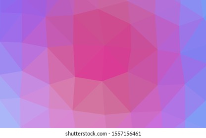 Light Pink, Blue vector polygonal template. Triangular geometric sample with gradient.  Elegant pattern for a brand book.