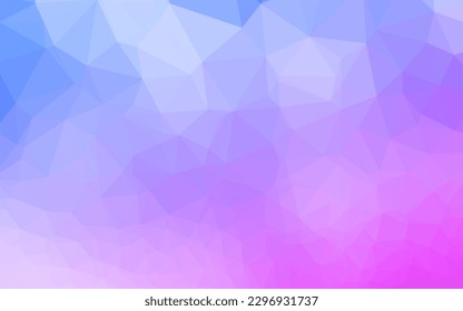 Patrón poligonal vector azul rosa claro. Muestra geométrica triangular con gradiente.  Patrón texturizado para el fondo.