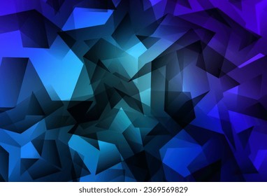 Patrón poligonal vector azul rosa claro. Ilustración geométrica creativa en estilo Origami con gradiente. Un diseño completamente nuevo para su prospecto.