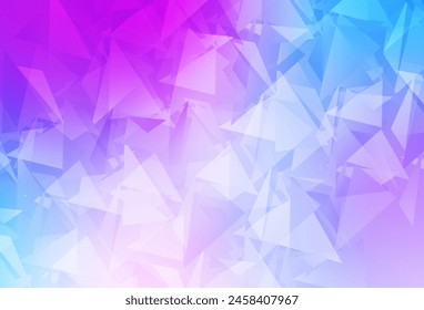 Light Pink, Blue vector polygonal background. Polygonal abstract illustration with gradient. Triangular pattern for your design.