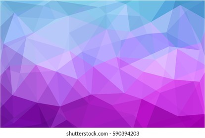 Light Pink, Blue vector polygonal illustration, which consist of triangles. Triangular design for your business. Creative geometric background in Origami style with gradient