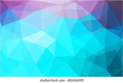 Light Pink, Blue vector polygonal illustration, which consist of triangles. Triangular design for your business. Creative geometric background in Origami style with gradient