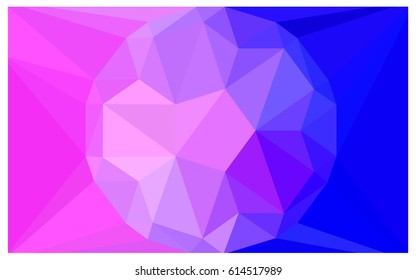 Light Pink, Blue vector polygonal illustration, which consist of triangles with a gemstone in center. Triangular design of a huge diamond for your business. Creative geometric background of gems.