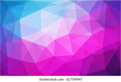 Light Pink, Blue vector polygonal illustration, which consist of triangles. Triangular pattern for your business design. Geometric background in Origami style with gradient. 