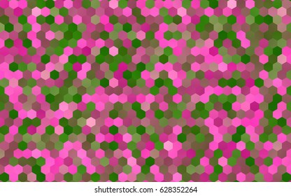 Light Pink, Blue vector polygonal illustration, which consist of hexagons. Hexagonal pattern for your business design. Geometric background in Origami style with gradient. 