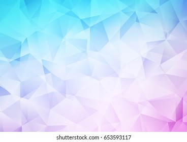 Light Pink, Blue vector polygonal background. Colorful abstract illustration with gradient. The polygonal design can be used for your web site.