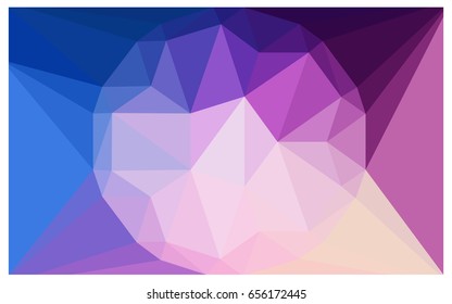 Light Pink, Blue vector polygonal illustration, which consist of triangles with a gemstone in center. Triangular design of a huge diamond for your business. Creative geometric background of gems.