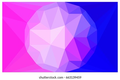 Light Pink, Blue vector polygonal illustration, which consist of triangles with a gemstone in center. Triangular design of a huge diamond for your business. Creative geometric background of gems.