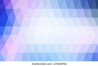 Light Pink, Blue vector polygonal illustration, which consist of triangles. Triangular design for your business. Creative geometric background in Origami style with gradient