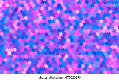 Light Pink, Blue vector polygonal illustration, which consist of hexagons. Hexagonal pattern for your business design. Geometric background in Origami style with gradient. 
