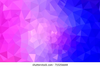 Light Pink, Blue vector polygonal illustration, which consist of triangles. Triangular pattern for your business design. Geometric background in Origami style with gradient. 