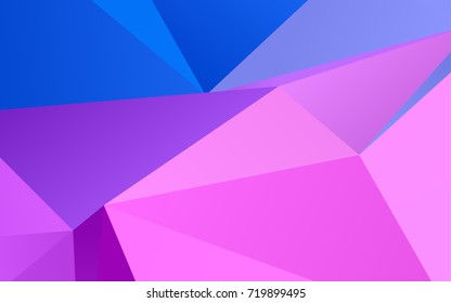 Light Pink, Blue vector polygonal pattern. Geometric illustration in Origami style with gradient.  The polygonal design can be used for your web site.