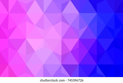 Light Pink, Blue vector polygonal illustration, which consist of triangles. Triangular pattern for your business design. Geometric background in Origami style with gradient. 