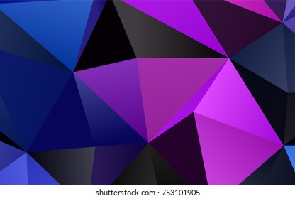 Light Pink, Blue vector polygonal template. A vague abstract illustration with gradient. Triangular pattern for your business design.