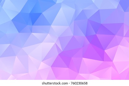 Light Pink, Blue vector polygonal pattern. Glitter abstract illustration with an elegant design. A completely new design for your business.